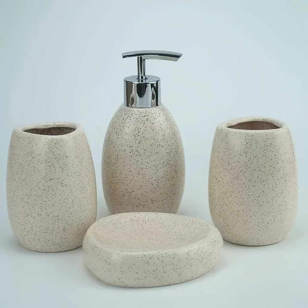 Bathroom Kit - Ceramic White 4pcs