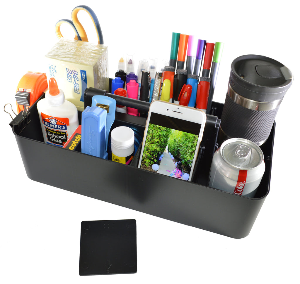 Enjoy Organizer -Portable Caddy Organizer -2 Stackable Plastic Caddy with Handle | Desk, Makeup, Dorm Caddy, Classroom Art Organizers (Made In Usa)