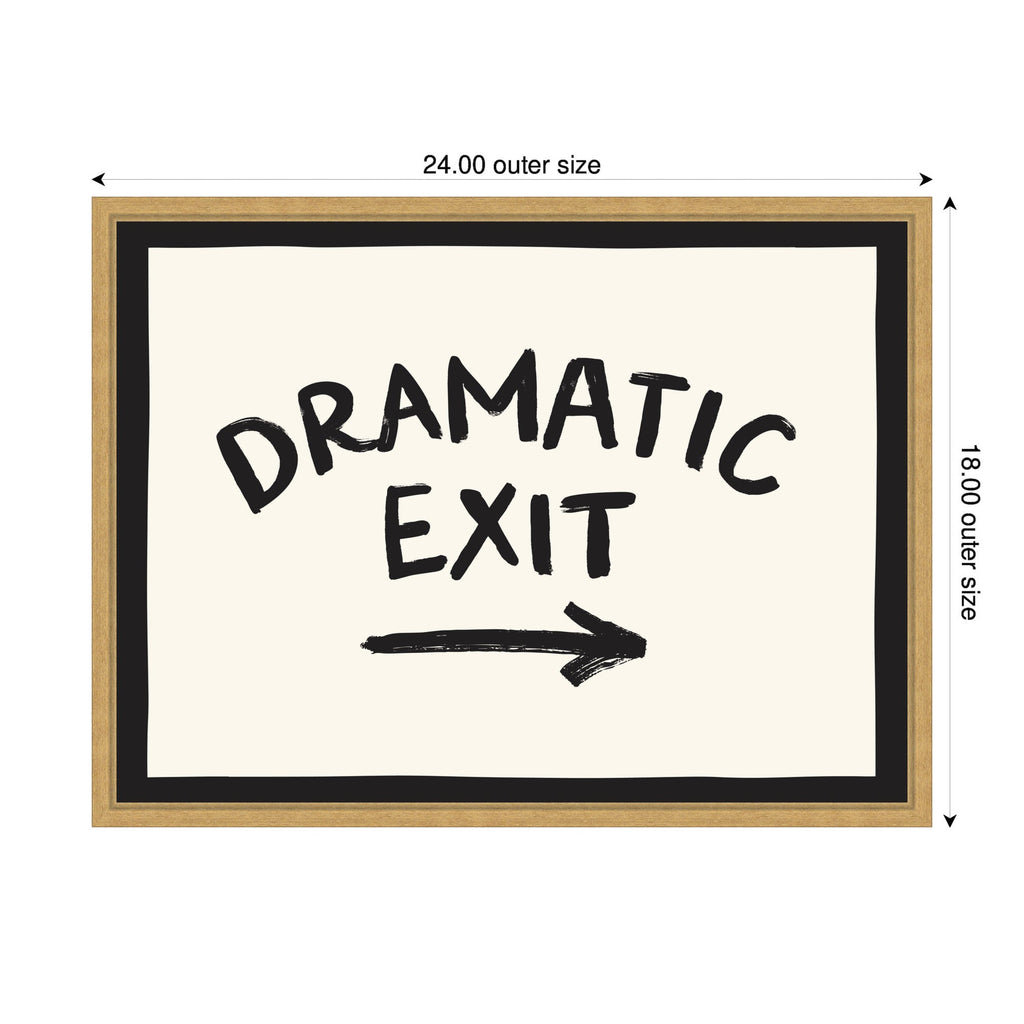 Dramatic Exit Entryway Sign by Lucky Guava Framed Canvas Wall Art Print