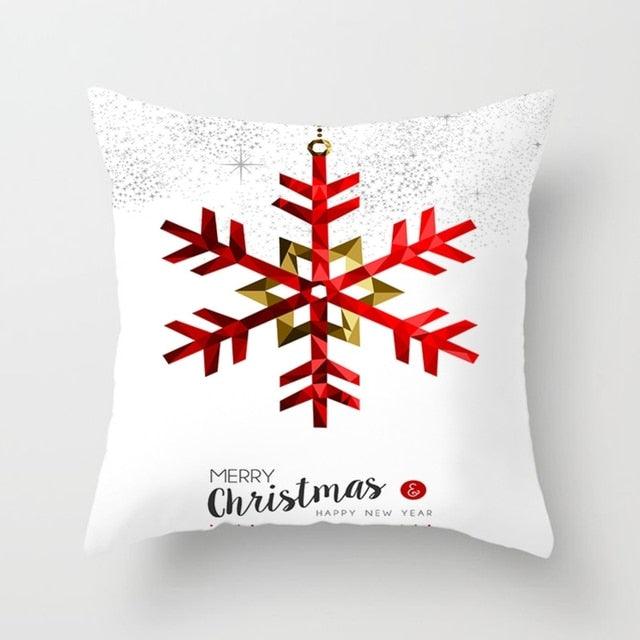 Christmas Decorations Snowflake Santa Claus Merry Christmas Cover Cushion Pillowcase Xmas Holiday Couch Pillows Rustic Christmas Decorations Winter Pillowcase for Living Room Home Happy New Year