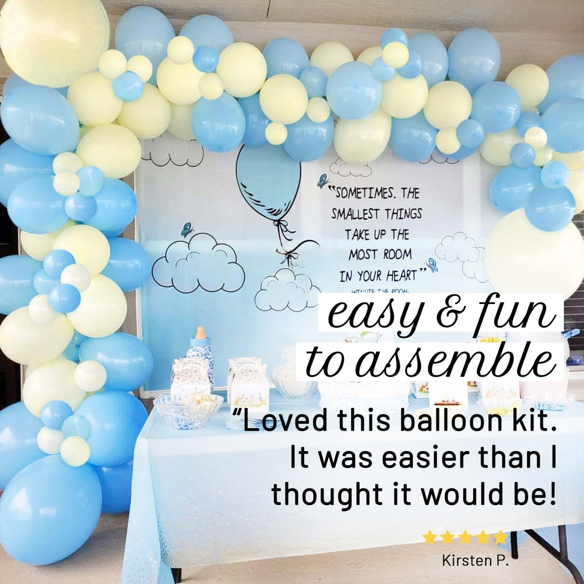Pastel Blue & Yellow Balloon Garland Kit | First Bee Day & Baby Shower DIY Arch