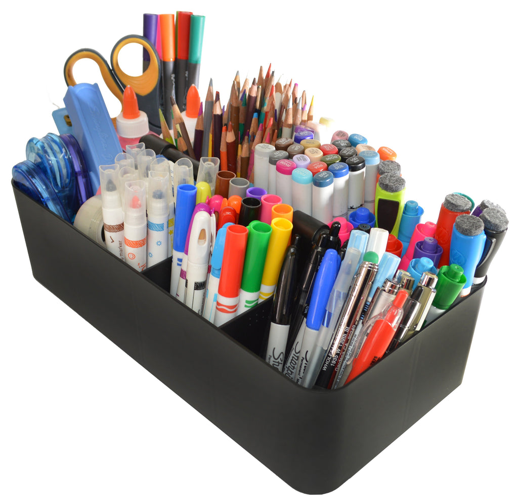 Enjoy Organizer -Portable Caddy Organizer -2 Stackable Plastic Caddy with Handle | Desk, Makeup, Dorm Caddy, Classroom Art Organizers (Made In Usa)