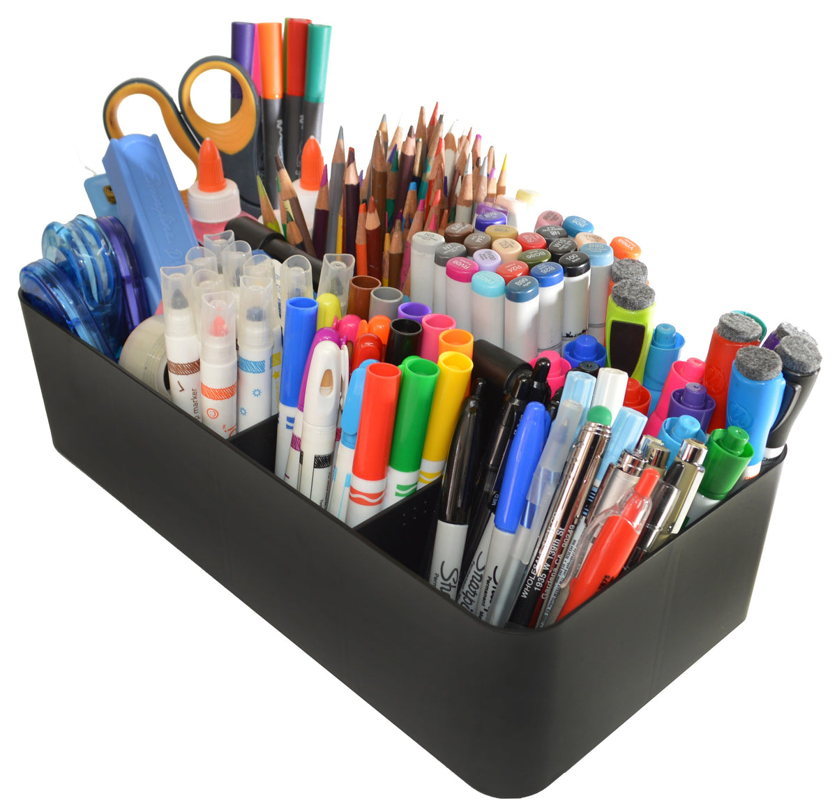 Enjoy Organizer -Portable Caddy Organizer -2 Stackable Plastic Caddy with Handle | Desk, Makeup, Dorm Caddy, Classroom Art Organizers (Made In Usa)