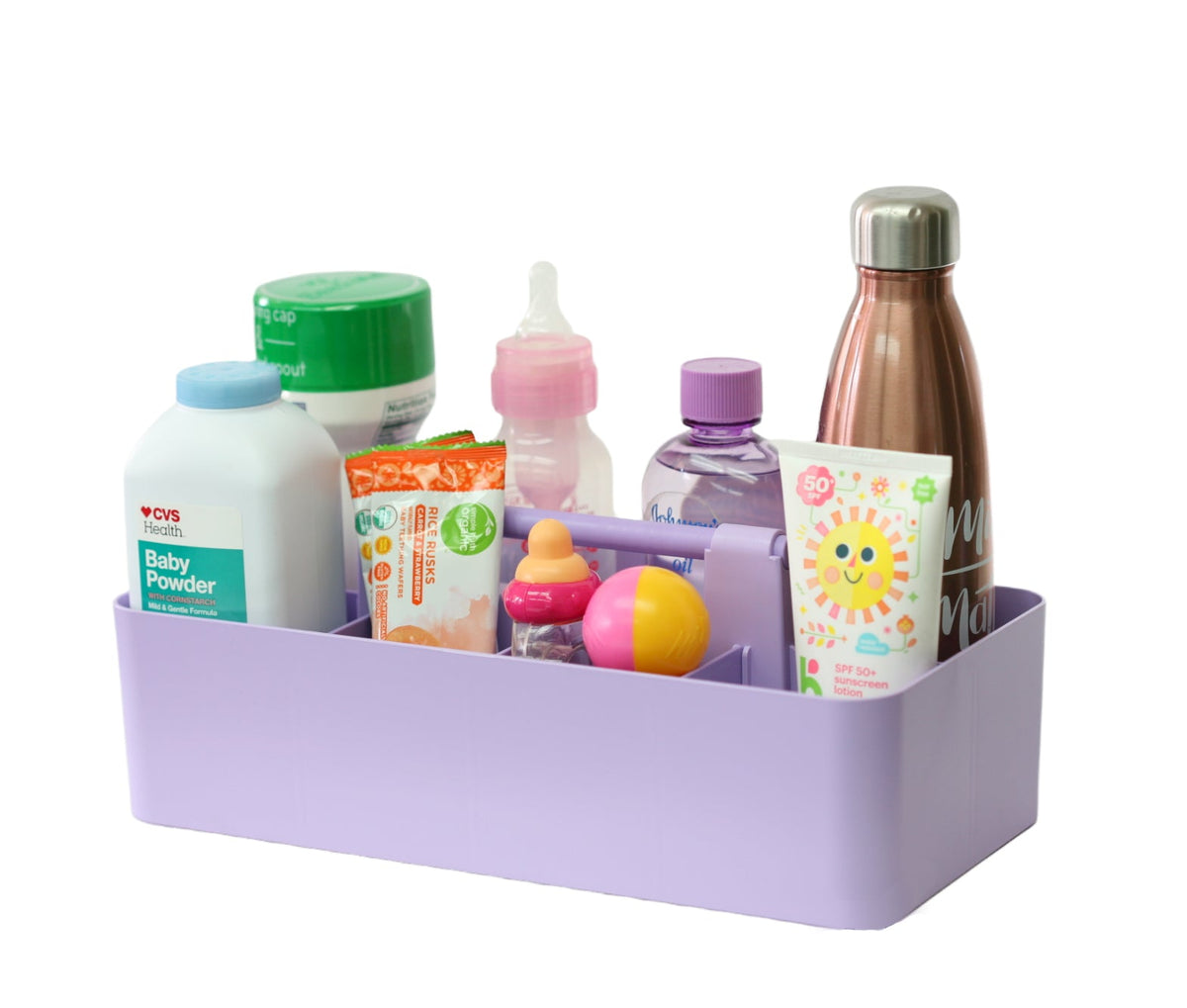 Enjoy Organizer -Portable Caddy Organizer -2 Stackable Plastic Caddy with Handle | Desk, Makeup, Dorm Caddy, Classroom Art Organizers (Made In Usa)
