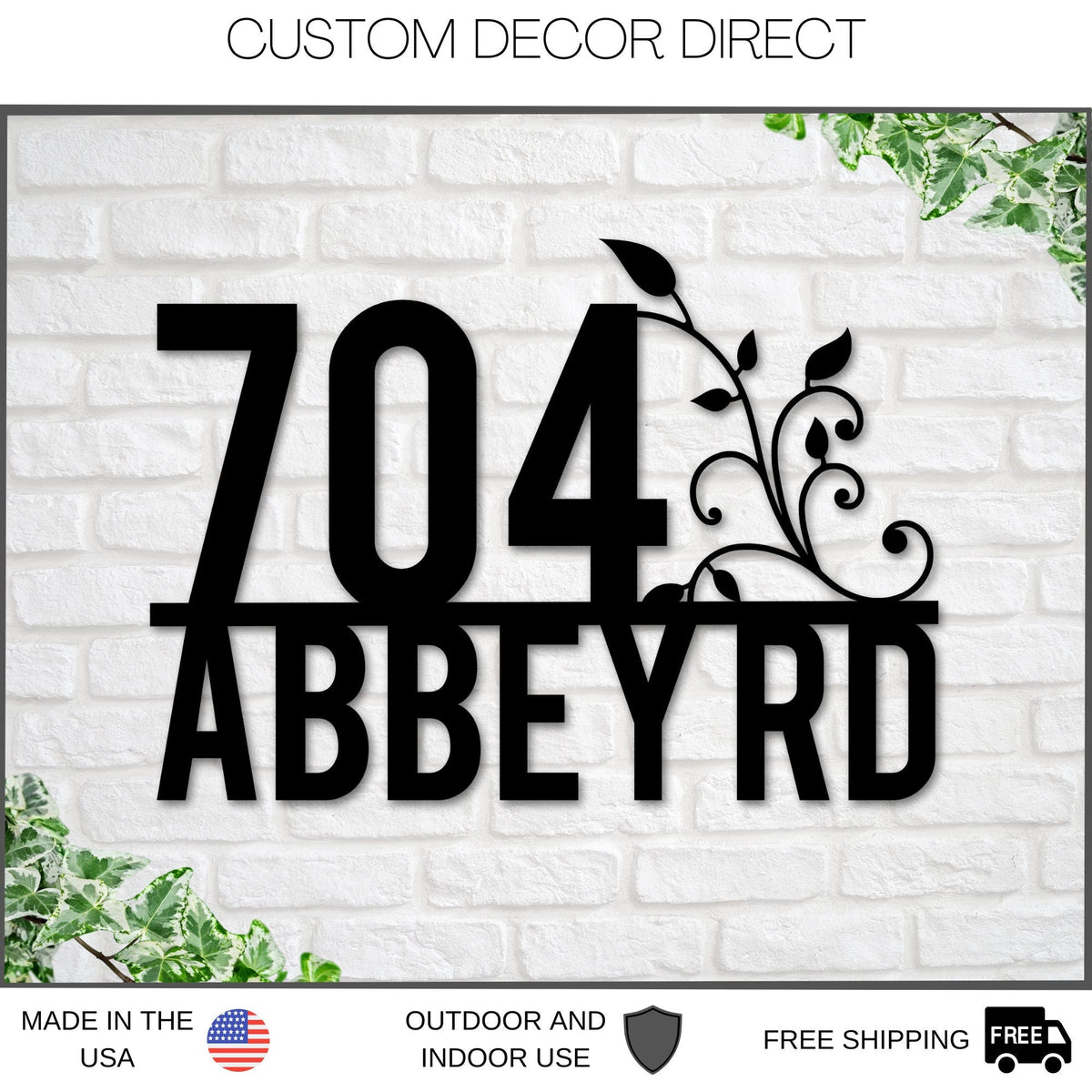 Handmade Personalized Custom House Address Sign, Metal Address Plaque, Home or Business Outdoor Decor