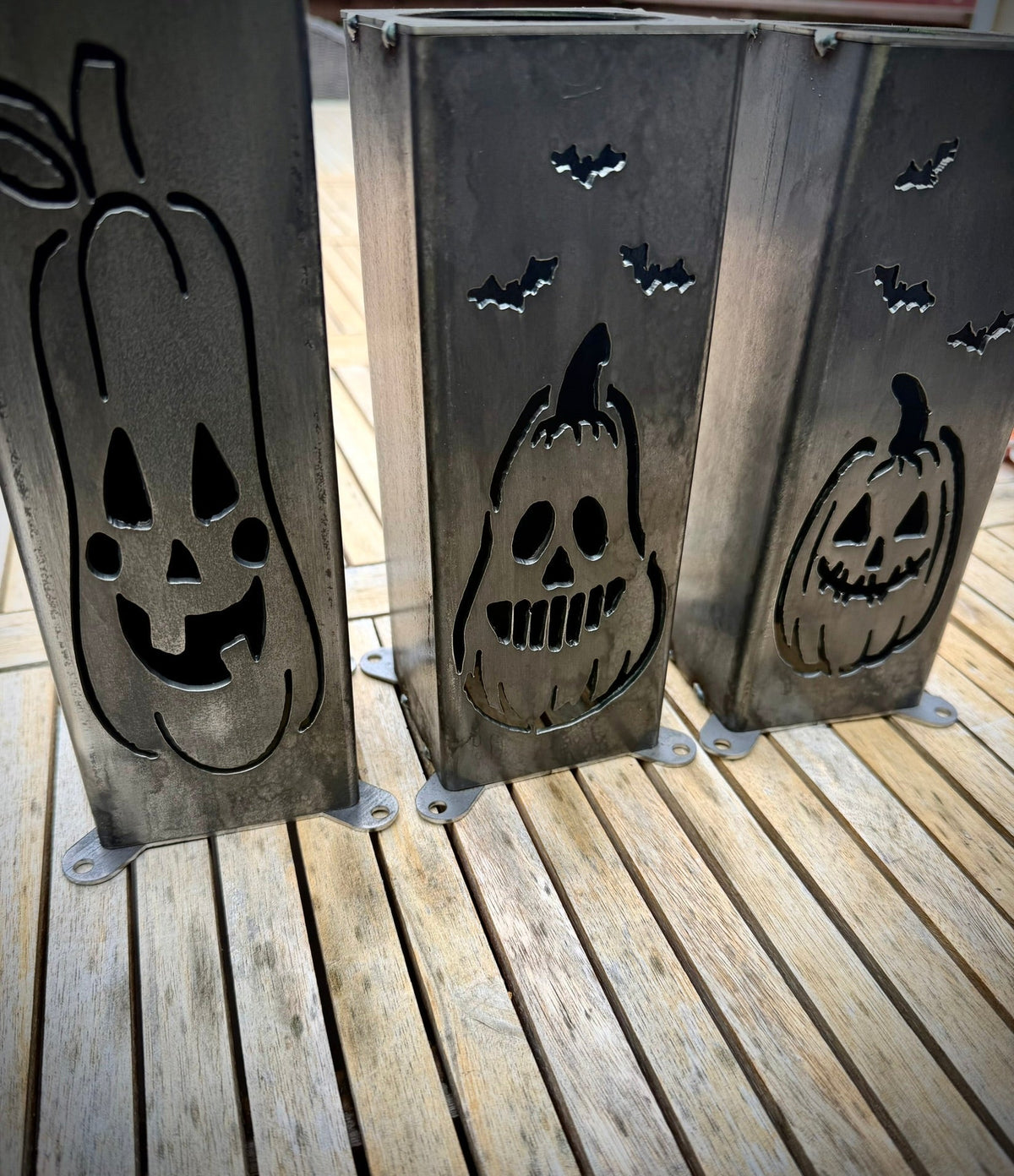 Jack-O-Lantern Solar Tube Lights - Steel