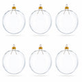 Set of 6 Clear Glass Ball Christmas Ornaments DIY Craft 3.25 Inches