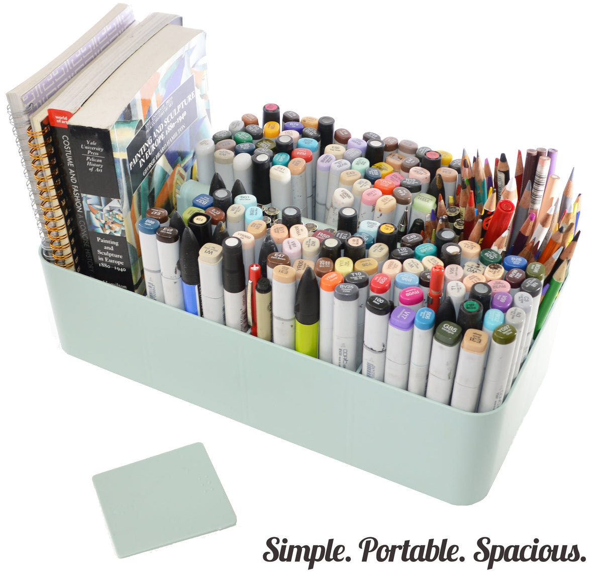 Enjoy Organizer -Portable Caddy Organizer -2 Stackable Plastic Caddy with Handle | Desk, Makeup, Dorm Caddy, Classroom Art Organizers (Made In Usa)