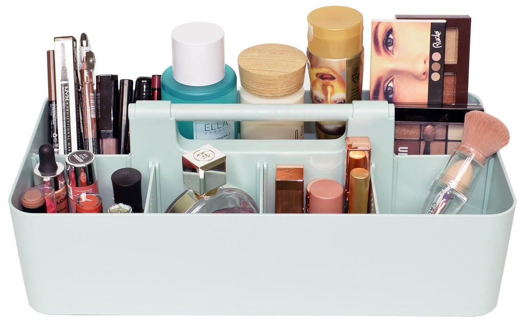 Enjoy Organizer -Portable Caddy Organizer -2 Stackable Plastic Caddy with Handle | Desk, Makeup, Dorm Caddy, Classroom Art Organizers (Made In Usa)