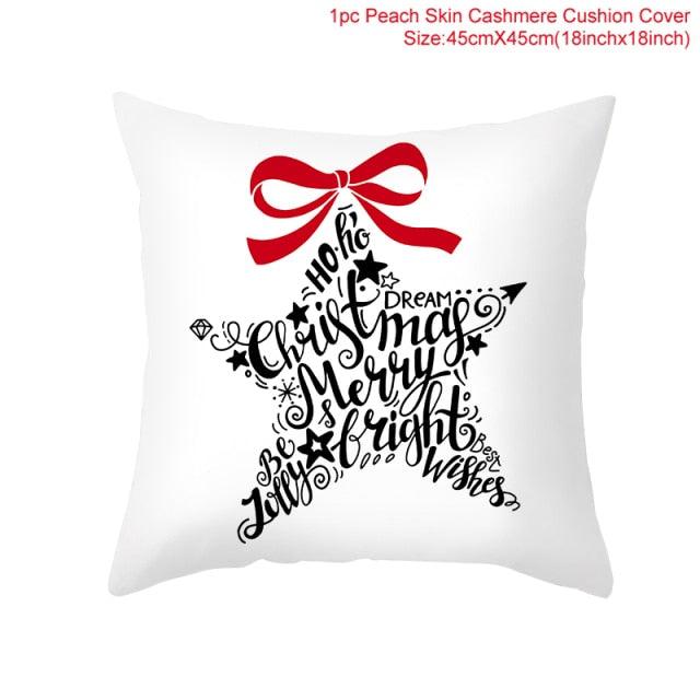 Christmas Pillowcase Merry Christmas Decor For Home Red Green Christmas Pillow Covers Vintage Red Xmas Tree Rustic Home Decorative Cushion Cover 45x45cm Ornament Navidad Gifts New Year 2022