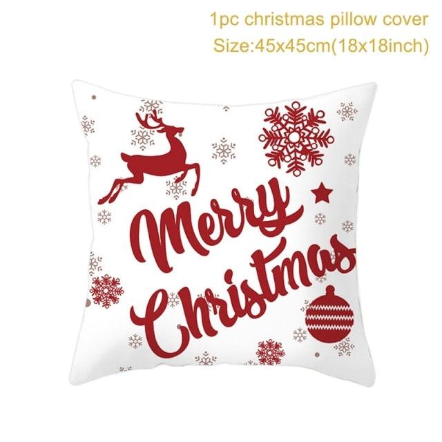 Christmas Pillowcase Merry Christmas Decor For Home Red Green Christmas Pillow Covers Vintage Red Xmas Tree Rustic Home Decorative Cushion Cover 45x45cm Ornament Navidad Gifts New Year 2022