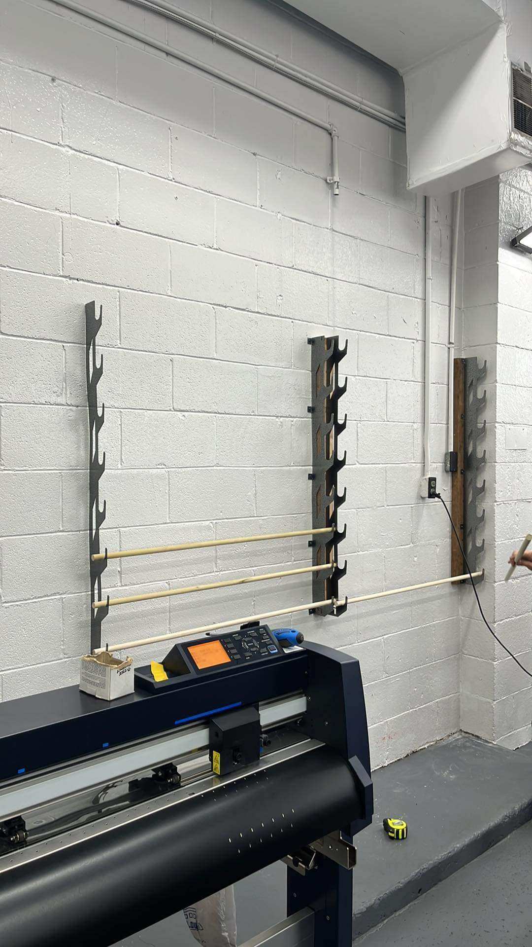 Wall-Mounted Vinyl, Tint, Paper & Cloth Wrap Rack - Modular Storage | Martin Metalwork"