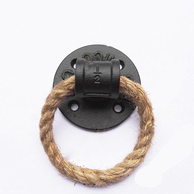 Simple Morden  Flange Door Handle Knocker  With Rope Loft Industry Style Gate Unfold Install For Interior Door Knob  Door Handle Knocker With Rope Loft Industry Style Gate Unfold Install For Interior Door Knob Door Accessories Home Decor