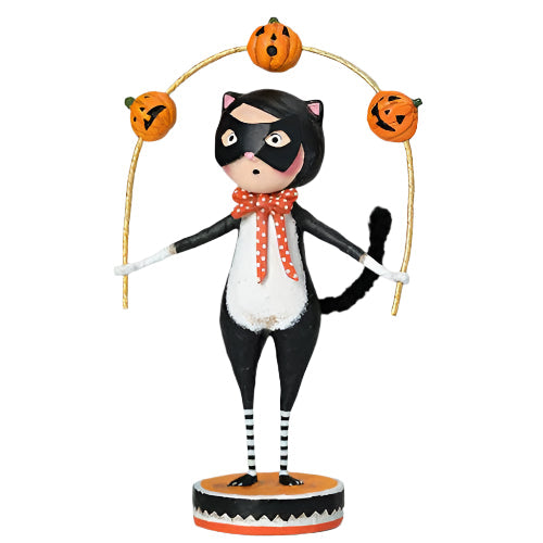 Toss a Jack Cat Halloween Figurine by Lori Mitchell, 7-Inch Resin